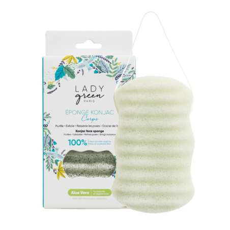 Eponge Konjac 100% Naturelle Aloe Vera – Corps - Lady Green Eponge Konjac 100% Naturelle Aloe Vera – Corps - Lady Green