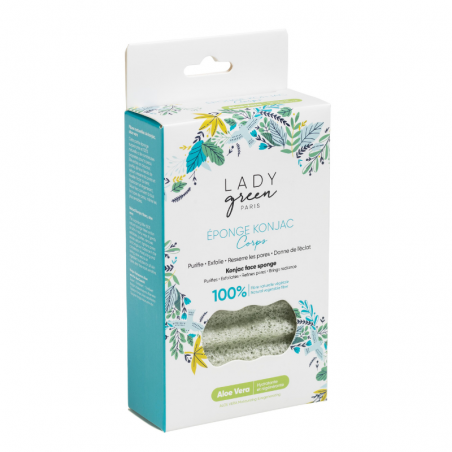 Eponge Konjac 100% Naturelle Aloe Vera – Corps - Lady Green Eponge Konjac 100% Naturelle Aloe Vera – Corps - Lady Green