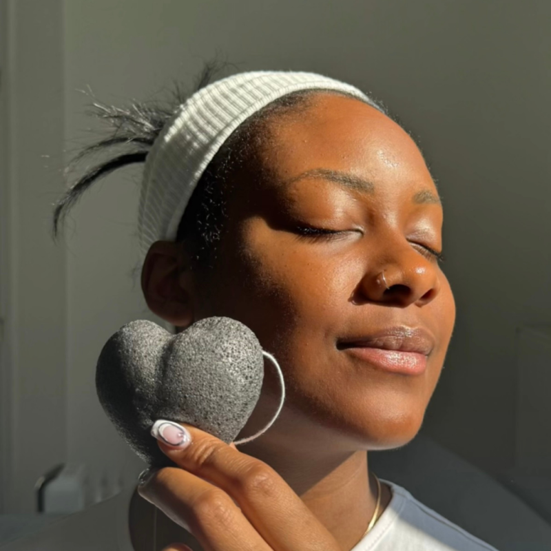 Eponge Konjac 100% Naturelle Charbon de Bambou - Visage - Lady Green