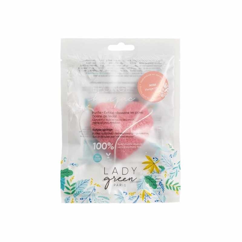 Eponge Konjac 100 % Naturelle Rose - Visage - Lady Green