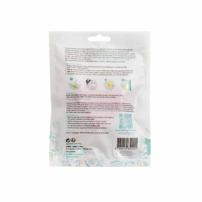 Eponge Konjac 100 % Naturelle Rose - Visage - Lady Green