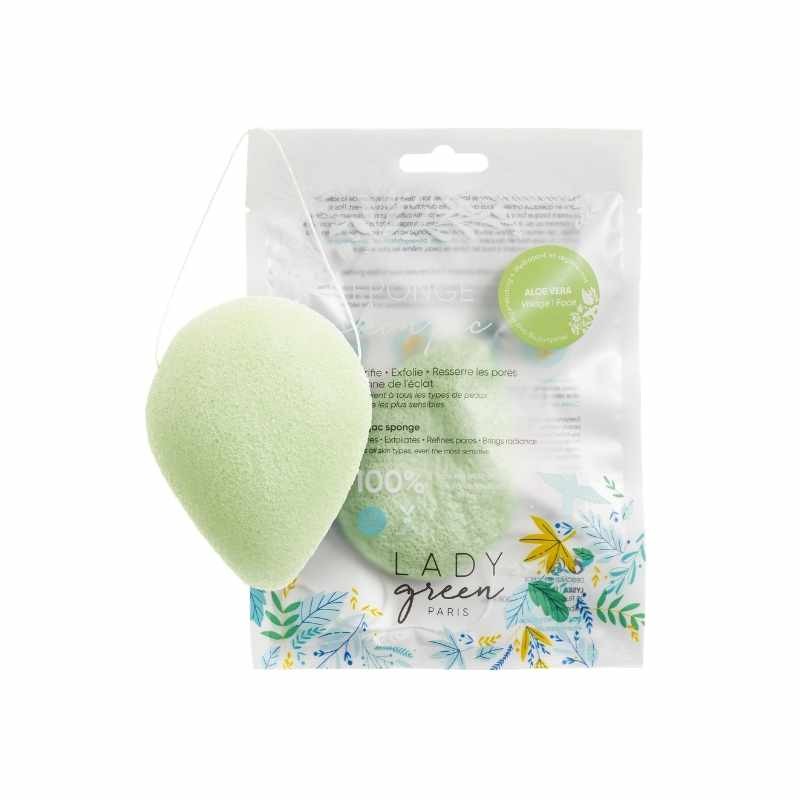 Eponge Konjac 100% Naturelle Aloe Vera - Visage - Lady Green