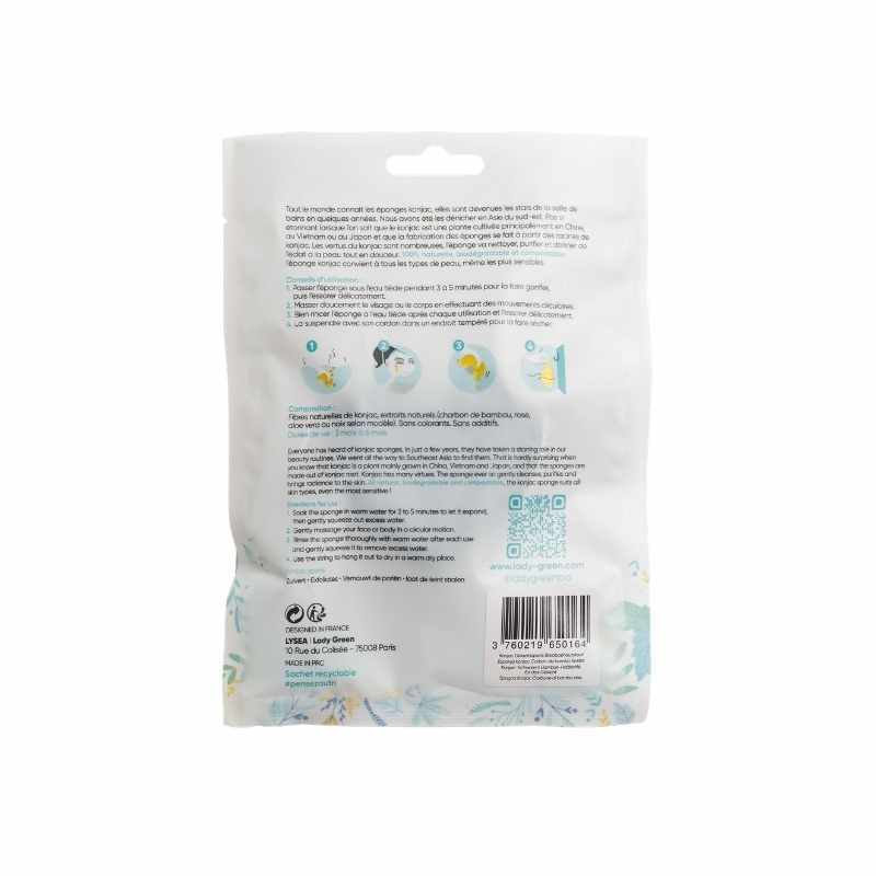 Eponge Konjac 100% Naturelle Aloe Vera - Visage - Lady Green