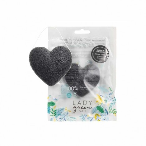 Eponge Konjac 100% Naturelle Charbon de Bambou - Visage - Lady Green