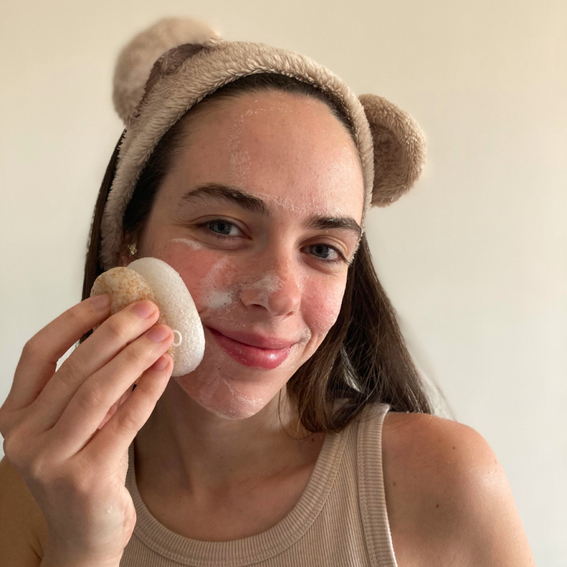 Eponge Konjac 100% Naturelle Éclats de Noix – Visage - Lady Green