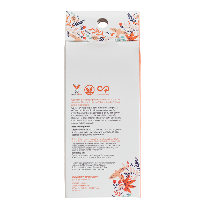 Oil-absorbing face roller - Volcanic Stone